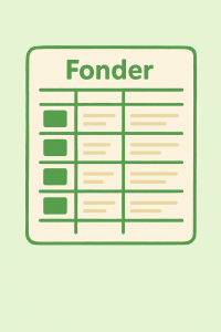 tecknad stiliserad lista över fonder